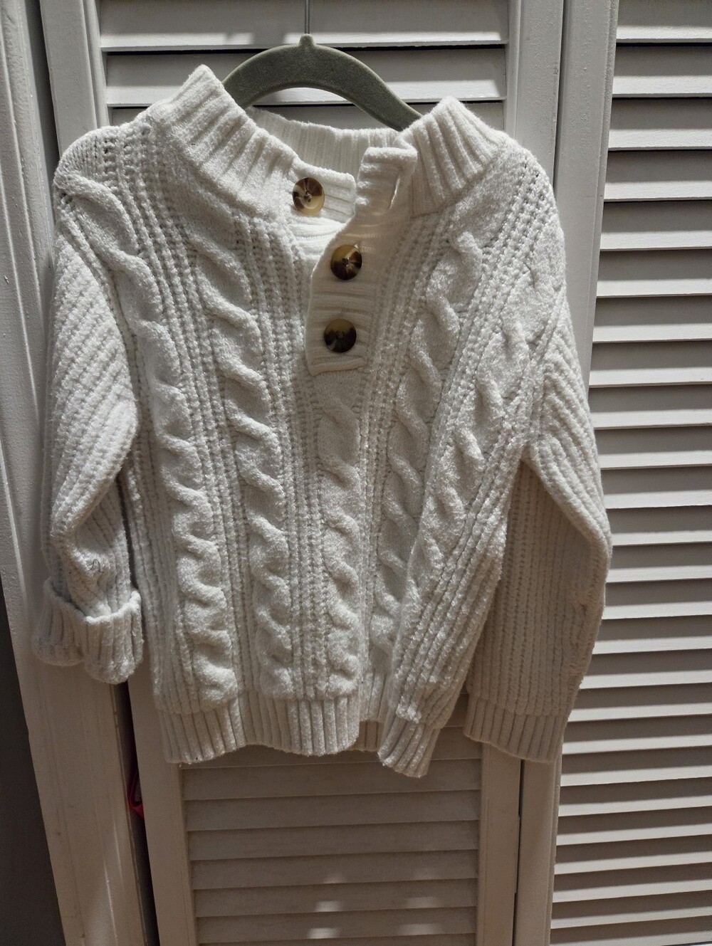 Cat & Jack Toddler Boy Cream Cable Knit Button-Front / Size 3t